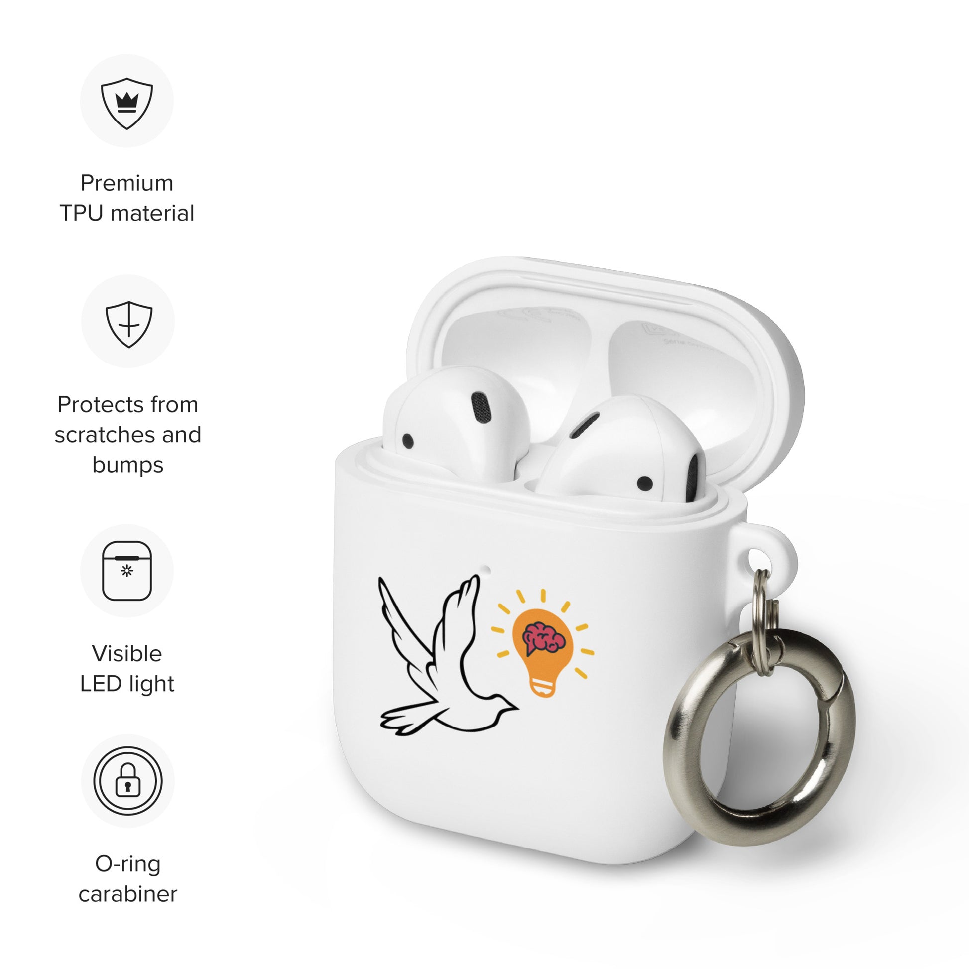 AirPods case | Better Outcomes | Logo | White and Pink - Better Outcomes