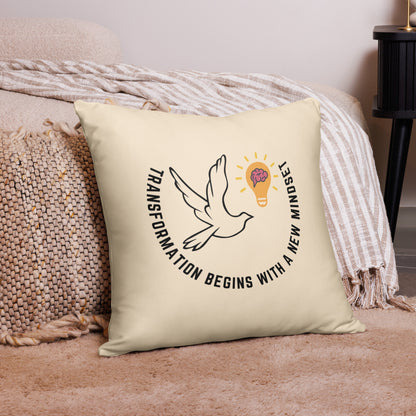 Basic Pillow | Better Outcomes | Slogan | Transformation Begins with a New Mindset | Papaya Whip - Better Outcomes
