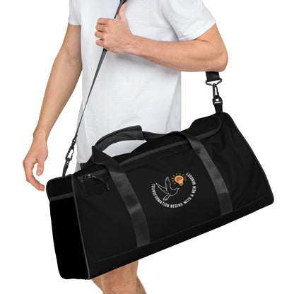 Duffle bag | Better Outcomes | Slogan | Transformation Begins with a New Mindset | Black - Better Outcomes