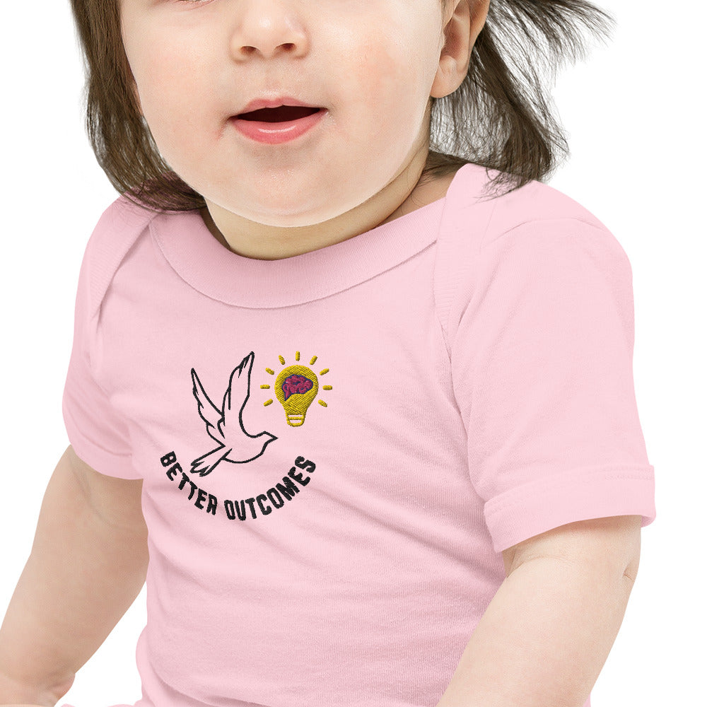 Baby Body Suit | One Piece | Better Outcomes | White and Pink - Better Outcomes