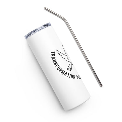 Stainless Steel Tumbler | Better Outcomes | Slogan | Transformation Begins with a New Mindset | White - Better Outcomes
