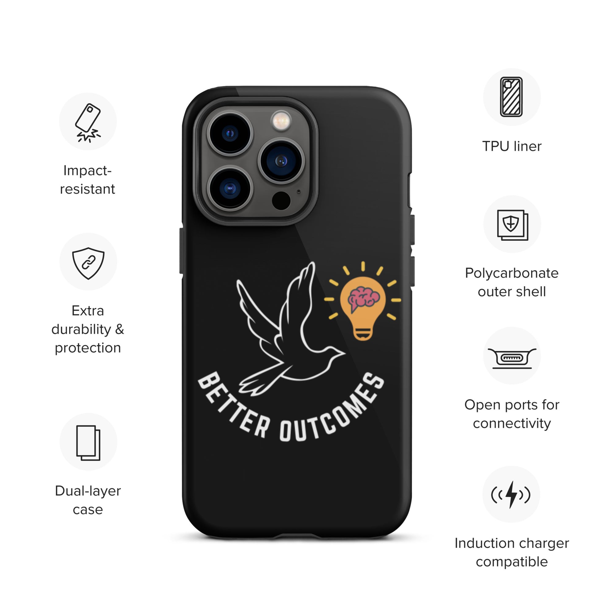 Tough iPhone case | Better Outcomes | Black - Better Outcomes