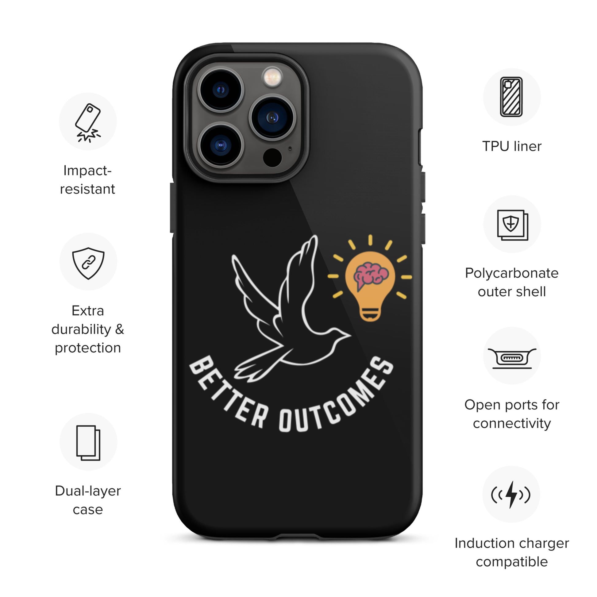 Tough iPhone case | Better Outcomes | Black - Better Outcomes