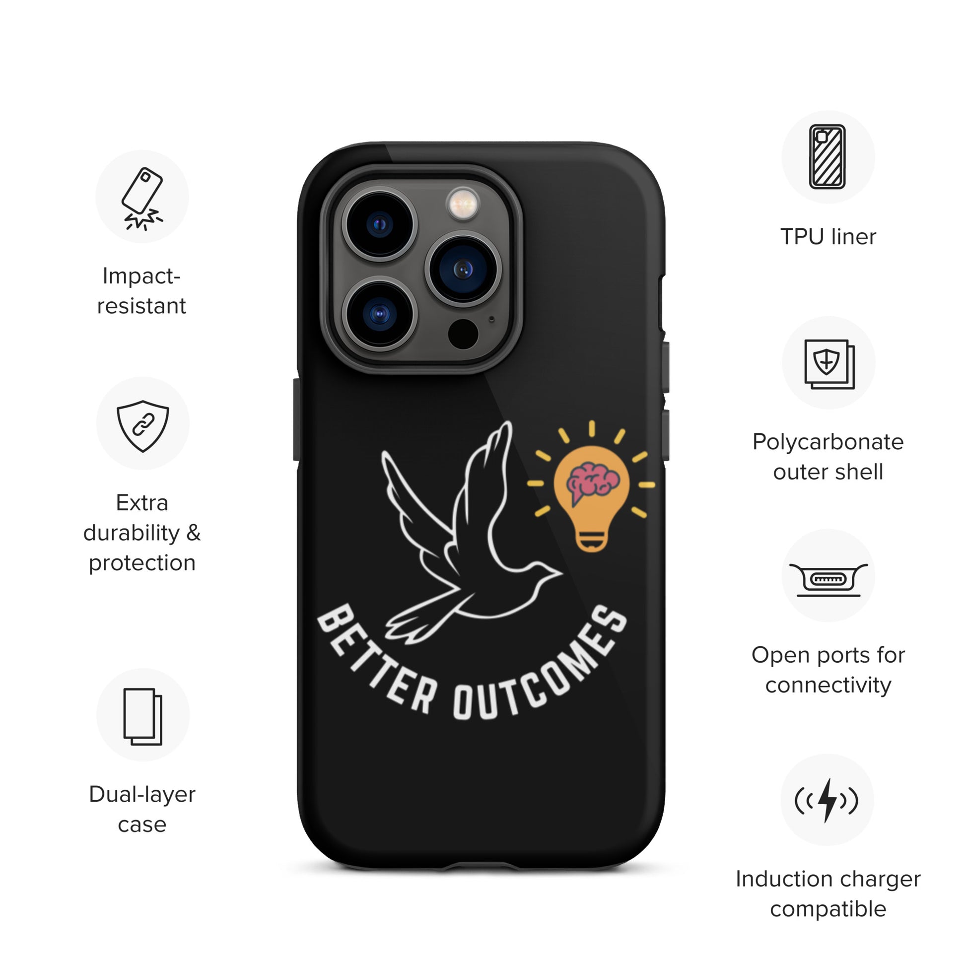Tough iPhone case | Better Outcomes | Black - Better Outcomes