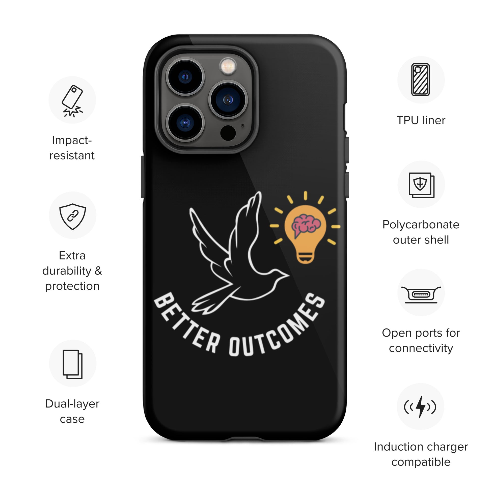 Tough iPhone case | Better Outcomes | Black - Better Outcomes