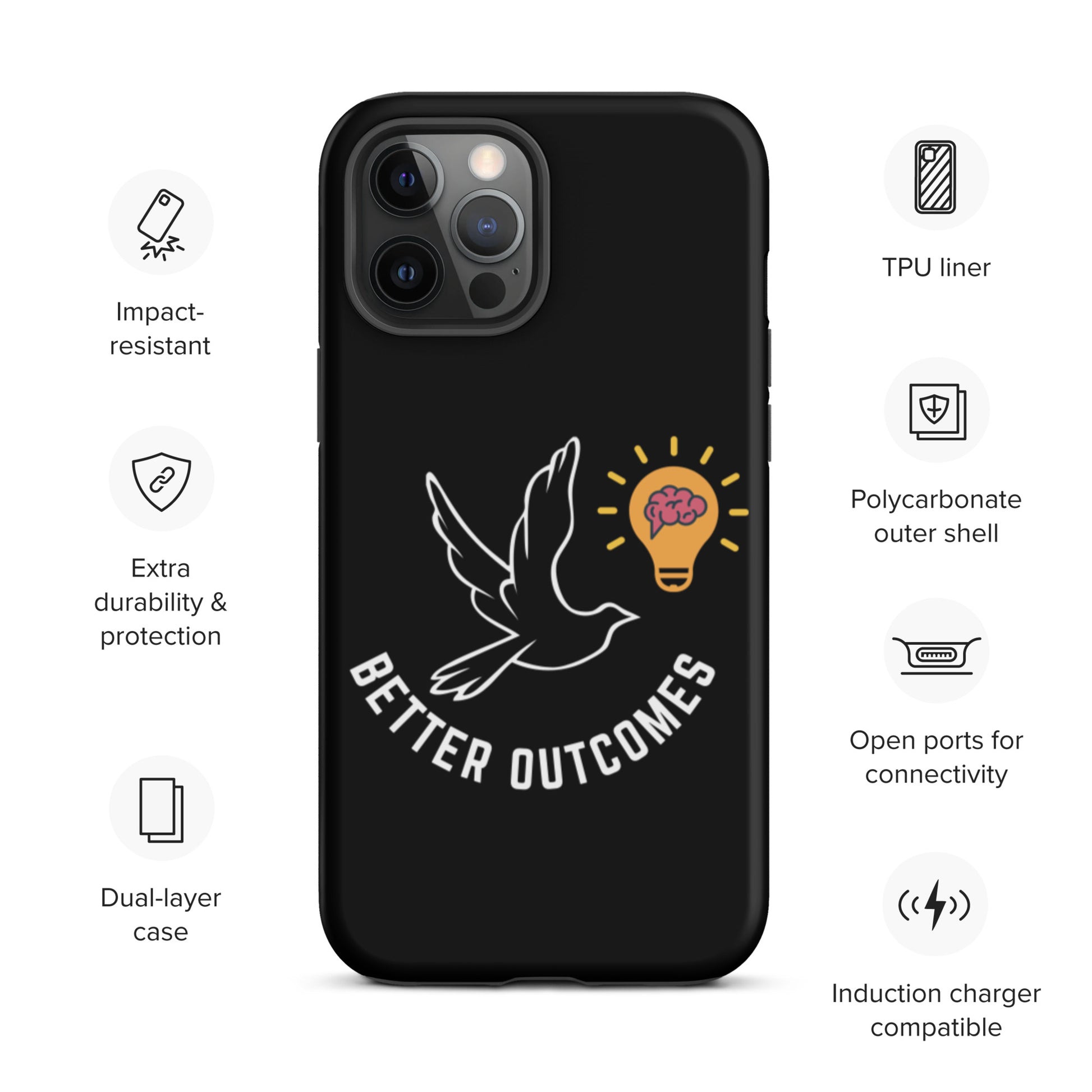 Tough iPhone case | Better Outcomes | Black - Better Outcomes