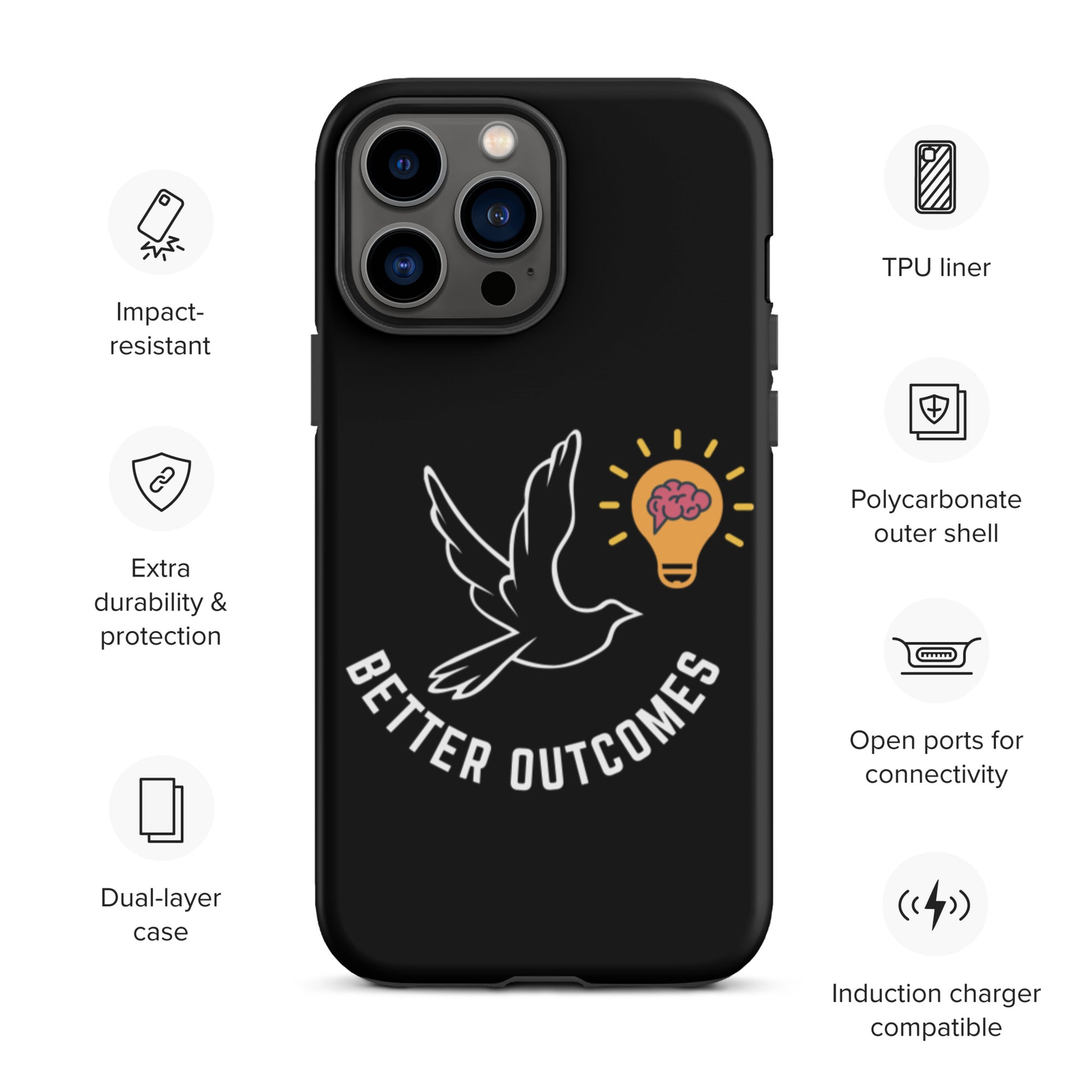 Tough iPhone case | Better Outcomes | Black - Better Outcomes
