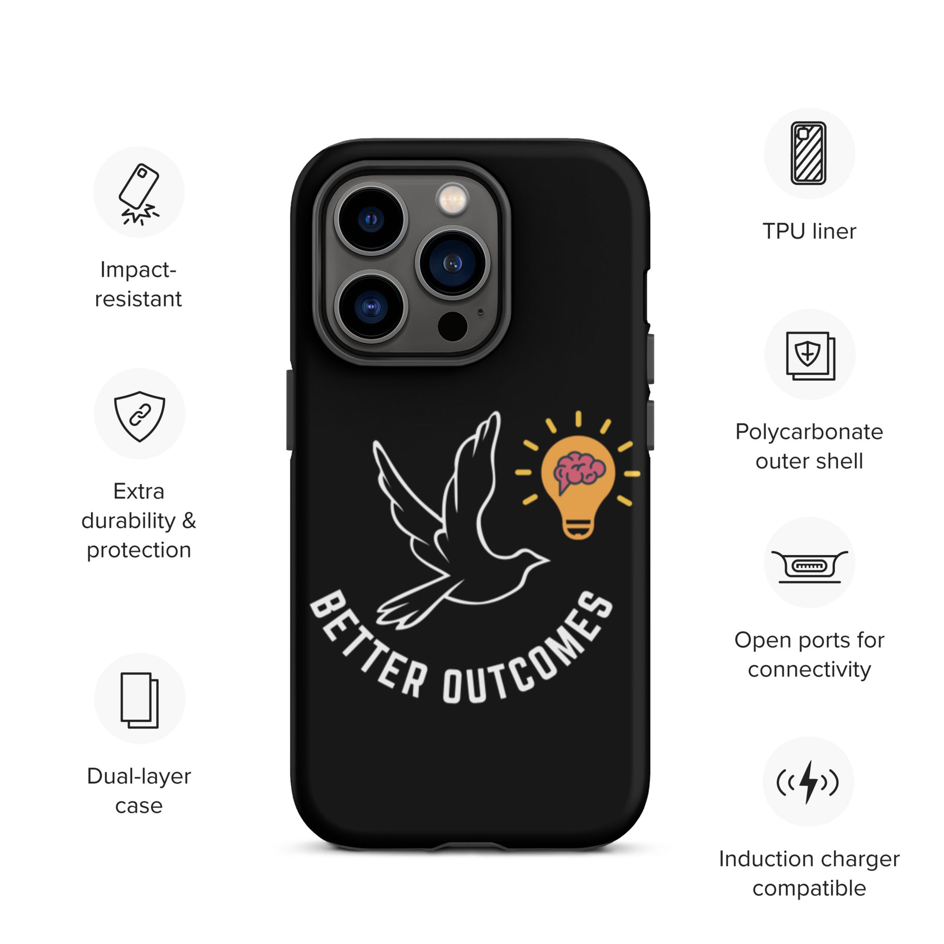 Tough iPhone case | Better Outcomes | Black - Better Outcomes
