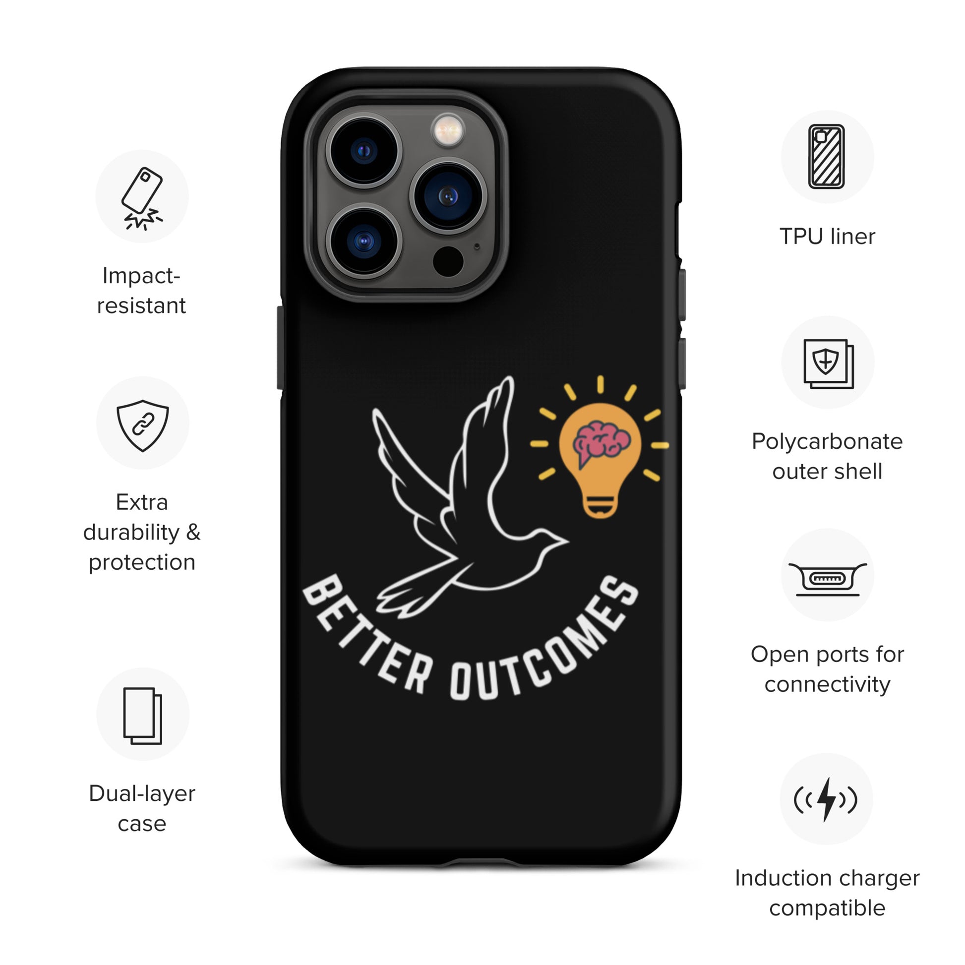 Tough iPhone case | Better Outcomes | Black - Better Outcomes