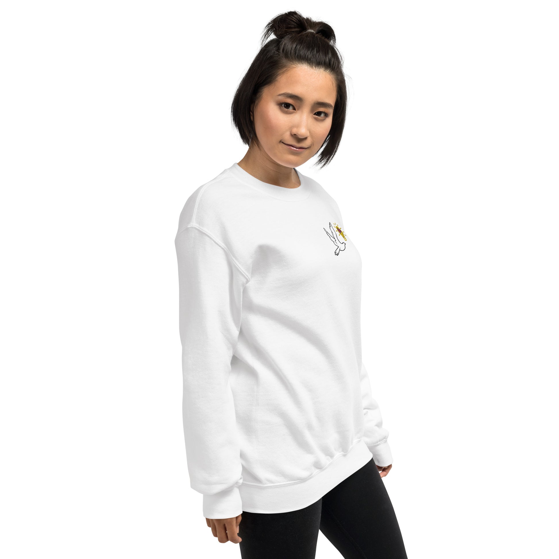 Unisex Sweatshirt | Better Outcomes | Logo | White and Pink - Better Outcomes